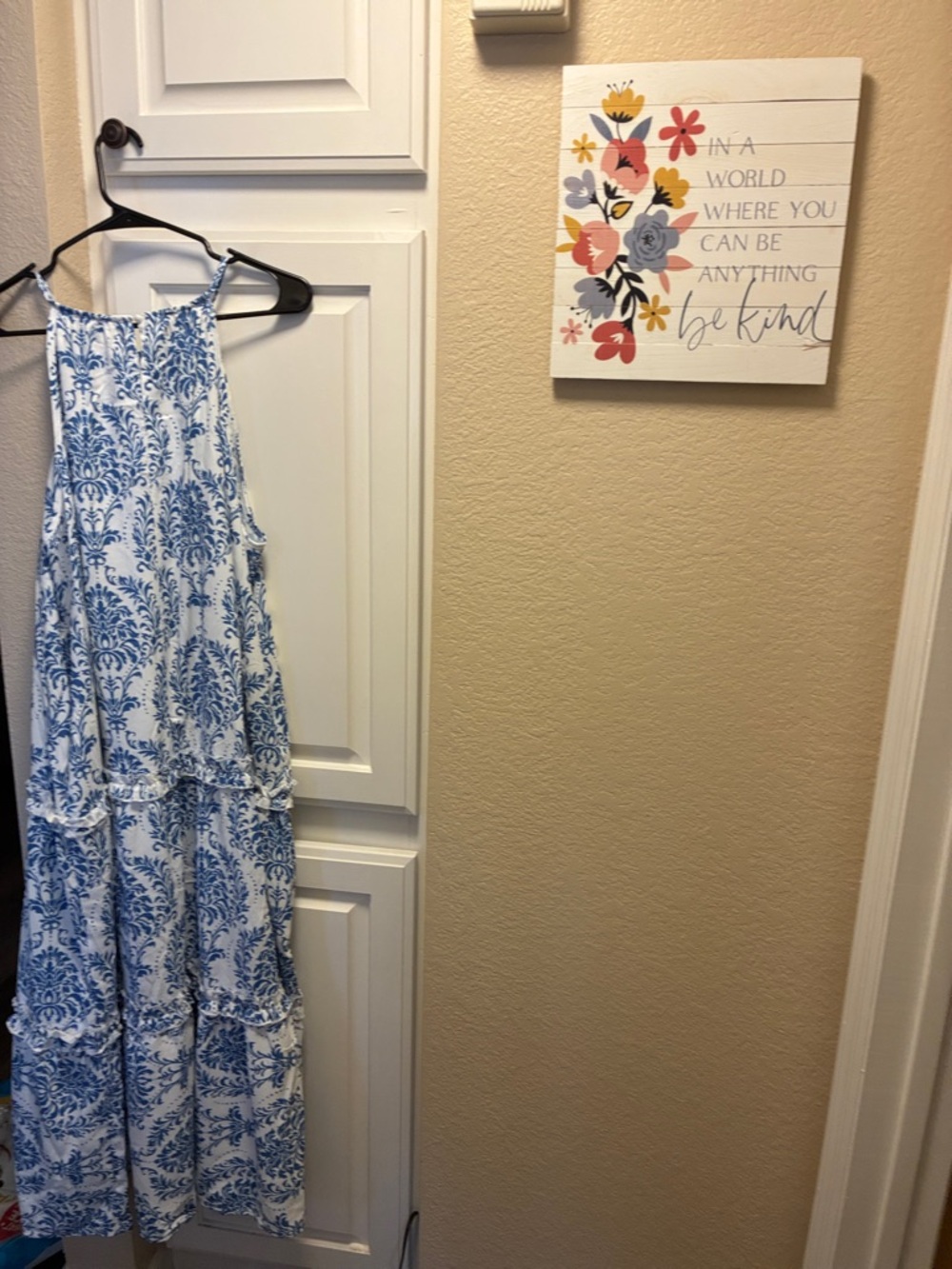 GRACE KARIN Women's blue and white patterned Maxi Boho Dress NWT - Picture 9 of 14